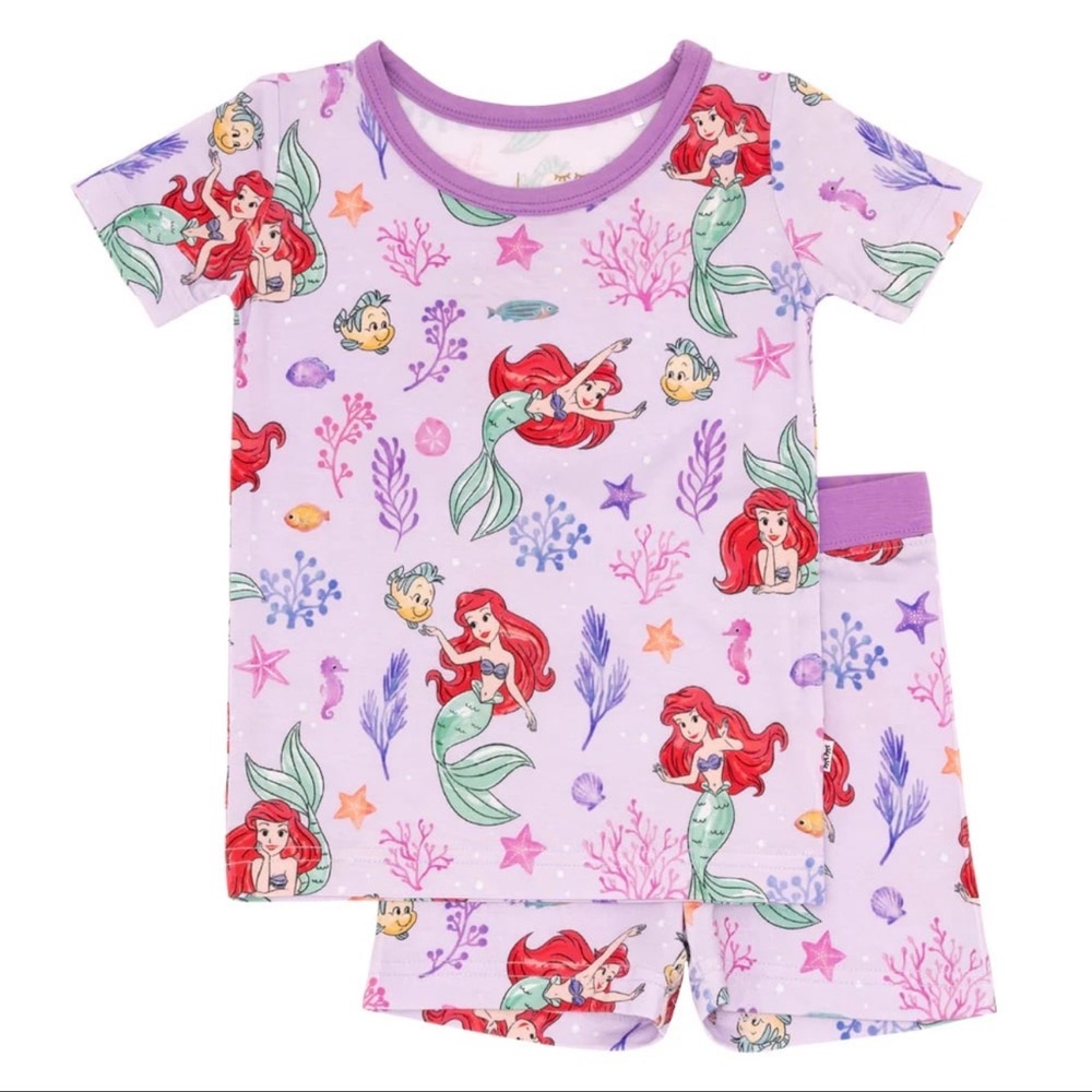 Little Sleepies Disney Part of Her World Shorts Set 5/6y NIB